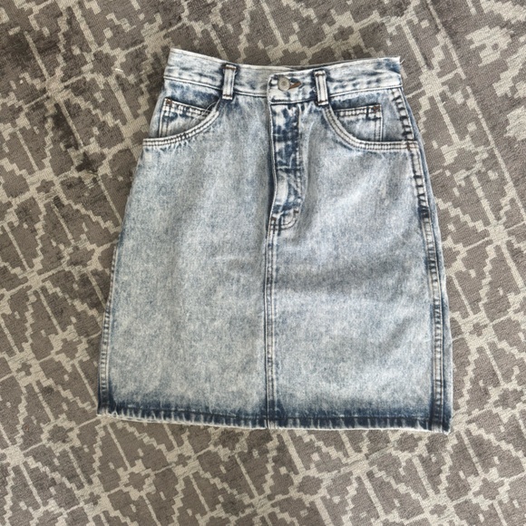 Jordache Vintage 80s Blue Denim Pencil Skirt Knee-Length Casual - Picture 4 of 10